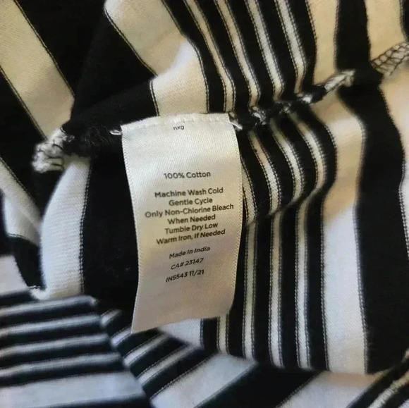 Talbots square neck striped top size large 3/4 sleeve - Picture 7 of 7